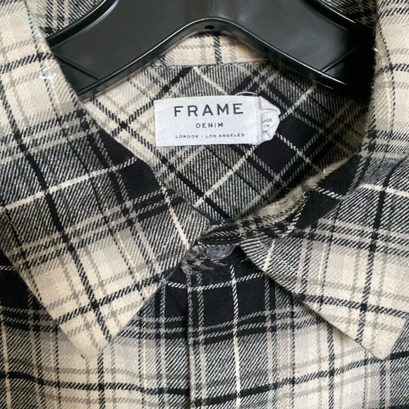 Frame black checkered button down - Picture 2 of 5